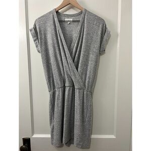 Lou & Grey Women's Heather Gray Faux Wrap Dress Size S
